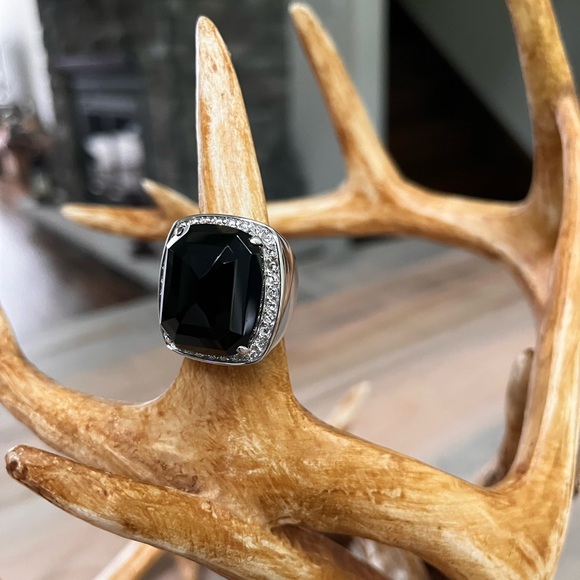 Shop HQ Paul Deasy Collection Onyx, White Topaz and Sterling silver ring - Picture 3 of 6